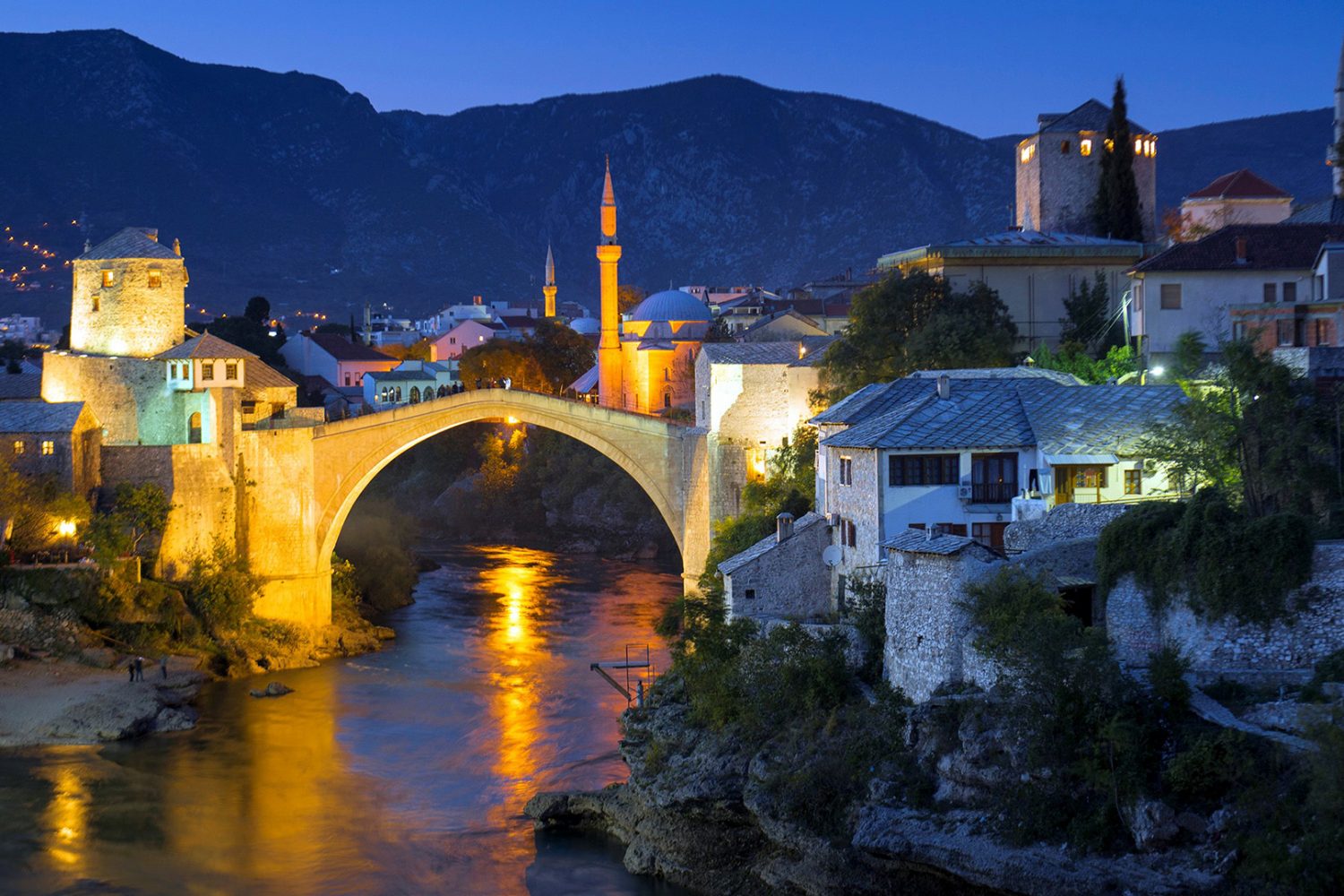 Mostar - Old Bridge at night